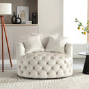 Elegant Upholstered Barrel Chair With Three Cushion Perfect For Living Room, Bedroom, Drawing Room & Halls