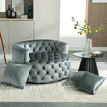 Elegant Upholstered Barrel Chair With Three Cushion Perfect For Living Room, Bedroom, Drawing Room & Halls