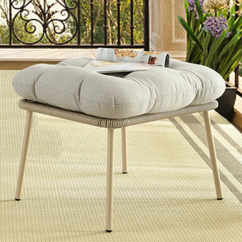 Modern Outdoor Ottoman with Comfort Cushion