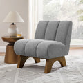 Modern Wood and Fabric Accent Sofa Chair/Stylish Single Seater Sofa for Living Room or Bedroom