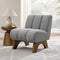 Modern Wood and Fabric Accent Sofa Chair/Stylish Single Seater Sofa for Living Room or Bedroom