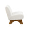 Modern Wood and Fabric Accent Sofa Chair/Stylish Single Seater Sofa for Living Room or Bedroom