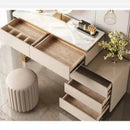 Elegant Vanity Dressing Table With Ottoman Stool Perfect For Makeup & Beauty Routines