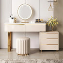 Elegant Vanity Dressing Table With Ottoman Stool Perfect For Makeup & Beauty Routines