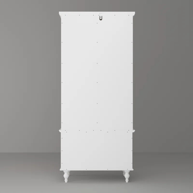 Stylish White Bedroom Armoire with Built-In Mirror and Ample Storage/Cupboard for Bedroom