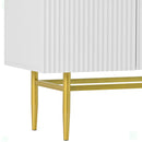 Modern Elegant 4-Door Sideboard, Buffet Cabinet With Gold Metal Handle