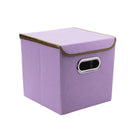 Foldable Storage Cube Boxes With Lid ( Random Colour ) By AK - 1 PC