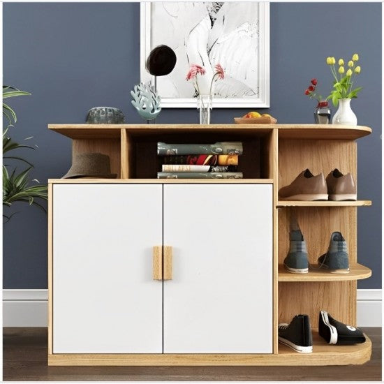 2 Door Shoe Storage Cabinet With Shelves By Miza