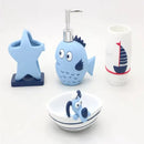 Cute Fish Shape Kids Bathroom Accessories Set of 4 By-APT