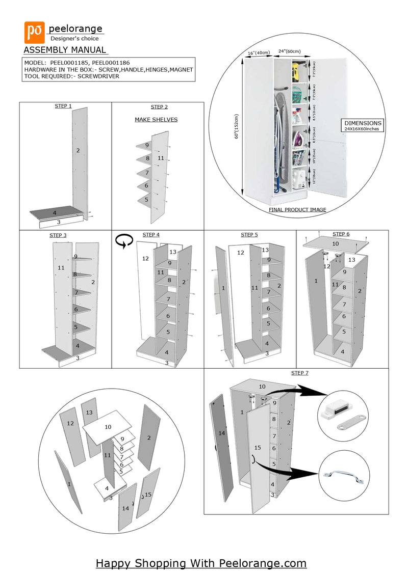 Bathroom PVC Floor Standing Laundry Cabinet and  Pantry Storage By Miza