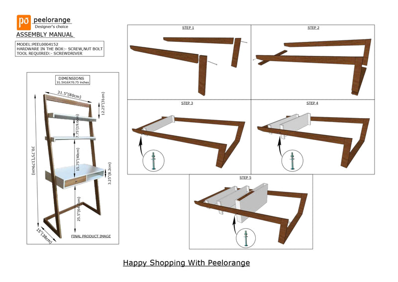 Ladder New White Work From Home Study Table By Miza