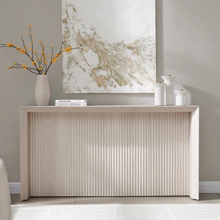 Contemporary 60" Wide Alder White Console Table By Miza