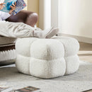 Comfortable Round Stuffed Pouf Ottoman - Plaid Design with Foam