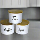 Kitchen Canister Set with Air Tight Bamboo Lids- 3 Food Storage Containers For Coffee, Tea & Sugar