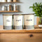 Kitchen Canisters with Wooden Lids, Airtight Metal Container Set, Coffee, Sugar, Tea Set Of 3