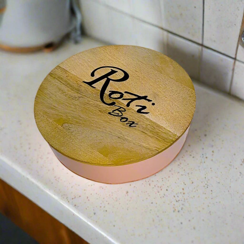 Premium Metal Roti Pot with Elegant Mango Wood Lid – Durable and Stylish Roti Storage Container