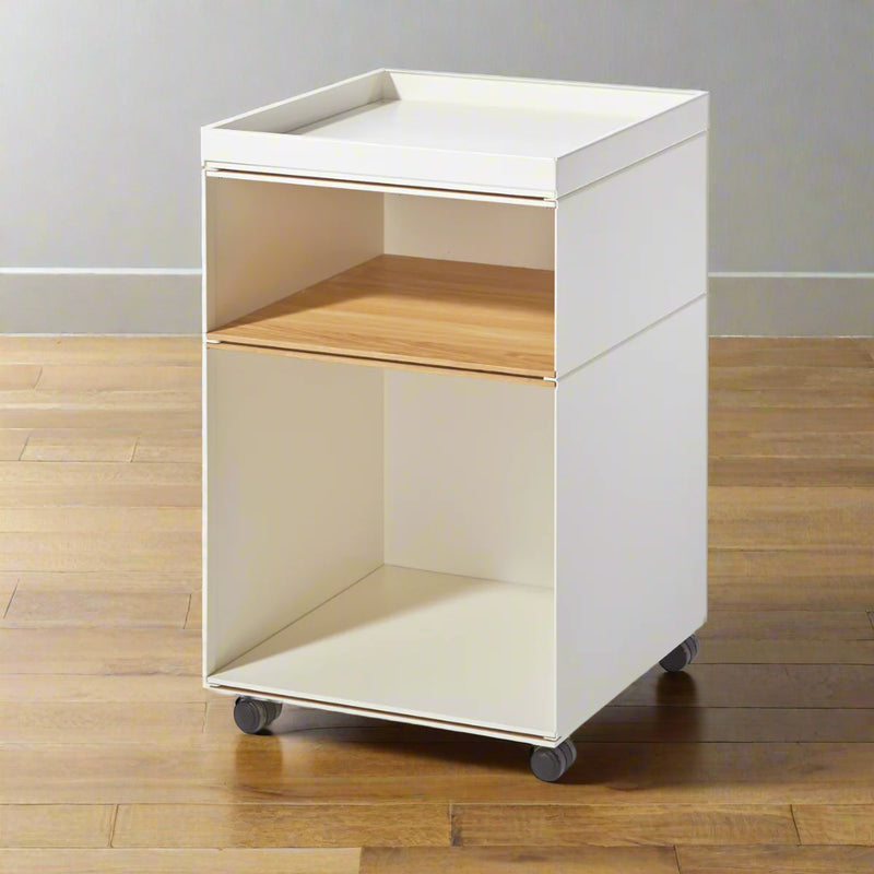 Wooden 2 Drawers Pedestal Side Table By Miza