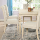 Urban Elegance White Wood Dining Table With Turned Legs