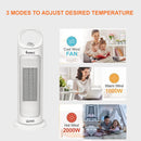 FERVOUR Electric PTC Heater Oscillating Tabletop Tower And Fan Heater By Warmex