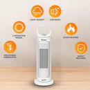 FERVOUR Electric PTC Heater Oscillating Tabletop Tower And Fan Heater By Warmex