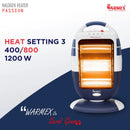 PASSION Halogen Room Heater 400/800/1200 Watts By Warmex