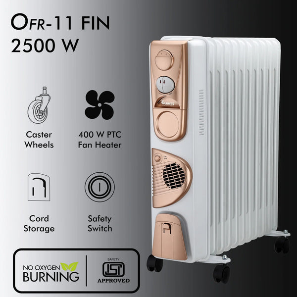 OFR 11 Radiant Room Heater 1000-2500W By Warmex