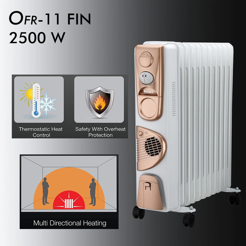 OFR 11 Radiant Room Heater 1000-2500W By Warmex