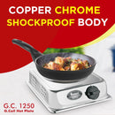 Electric Hot Plate G.C. 1250 With Adjustable Temperature / Portable Electric Single Burner Cooktop By Warmex