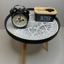 Portable Round Wooden Side Table By APT