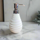 Matte Finish Ribbed Design Soap Dispenser With Chrome Pump By-APT