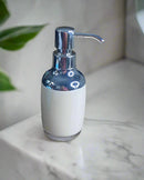 Chrome Plated Glossy Soap, Lotion Dispensers In Cream, Grey, Blue, & White(1 PC)-By-APT