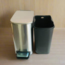 Rectangular Stainless Steel Pedal Waste Bin With Lid And Plastic Bucket Insert By APT