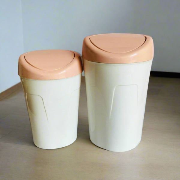 Elegant Pastel PVC Waste Bins For Home & Office Set Of 2 Big & Small By APT