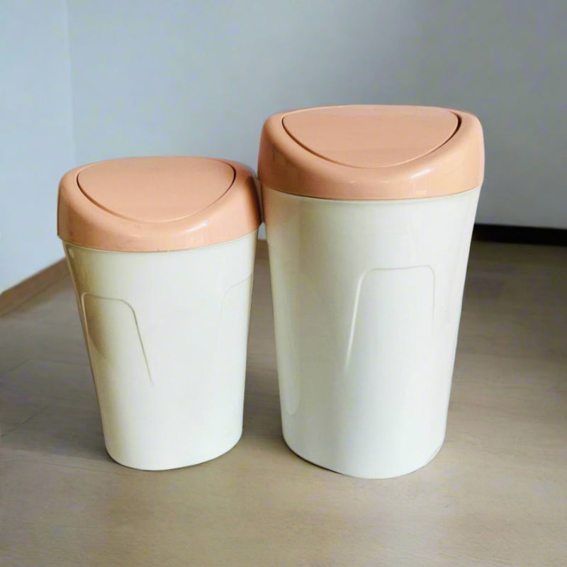 Elegant Pastel PVC Waste Bins For Home & Office Set Of 2 Big & Small By APT