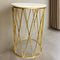 Luxurious Marble Top End Table With Gold Metal Base By APT