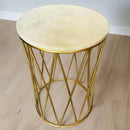 Luxurious Marble Top End Table With Gold Metal Base By APT