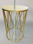 Luxurious Marble Top End Table With Gold Metal Base By APT