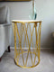 Luxurious Marble Top End Table With Gold Metal Base By APT