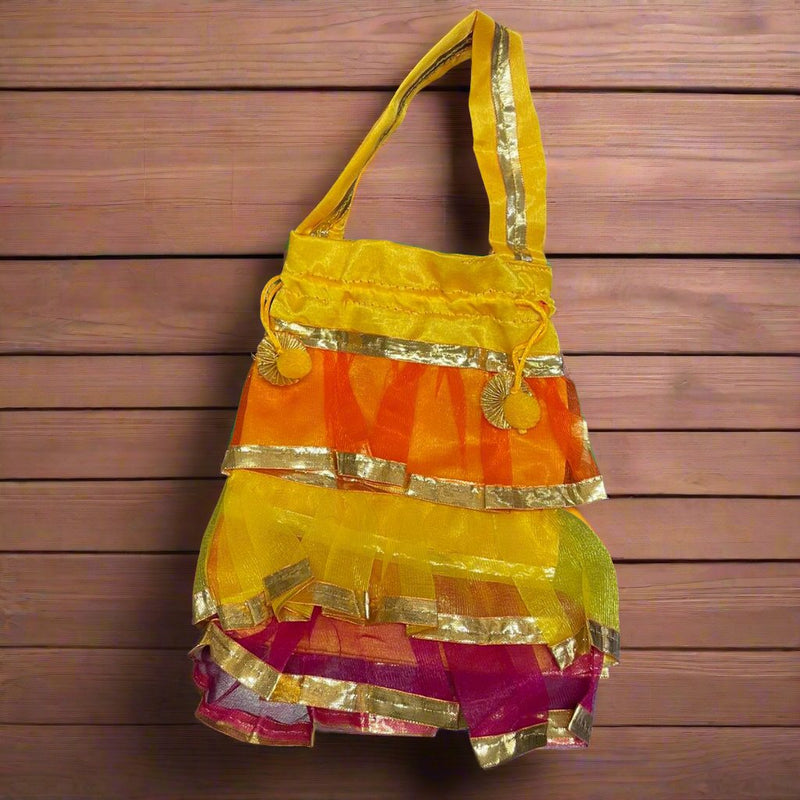 Frock Style Traditional Indian Potli  Women Handmade Bag 1 PC (Random Color)