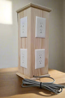 Wooden Power Tower With 8 Electrical Outlets / Charging Station By Miza