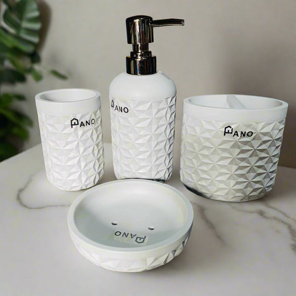 Floral Elegance 4-Piece Bathroom Set with Stylish Flower Texture By APT