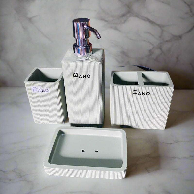 Textured Sophistication Ribbed 4-Piece Bathroom Set  By APT