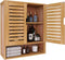 Space-Saving Wooden Cabinet With Ventilated Slatted Doors For Bathroom Storage By Miza