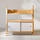 Kids' Wooden Study Desk With Sliding Storage Cabinet