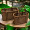 Set Of 2 Handmade Tote Bags Ladies Beach Basket Bag With Strip Handle By APT