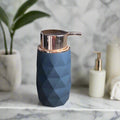 Elegant Diamond-Patterned Blue & Gold Liquid Soap Dispenser Set for Kitchen & Bathroom(1PC)- By-APT