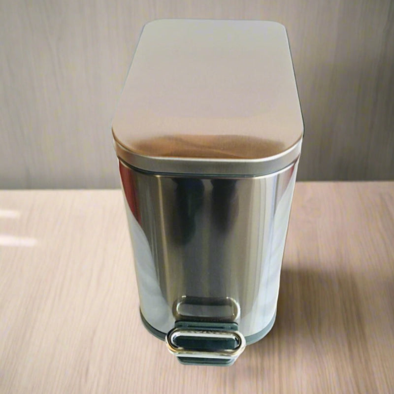 Rectangular Stainless Steel Pedal Waste Bin With Lid And Plastic Bucket Insert By APT