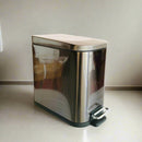 Rectangular Stainless Steel Pedal Waste Bin With Lid And Plastic Bucket Insert By APT