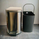 Rectangular Stainless Steel Pedal Waste Bin With Lid And Plastic Bucket Insert By APT