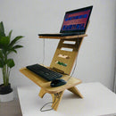 Height Adjustable Wooden Standing Desk Converter For Laptops & Desktops By Miza